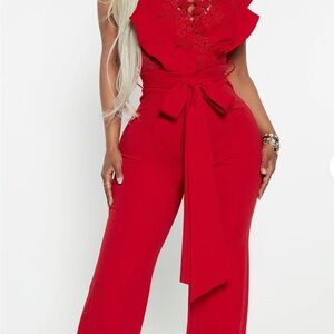 Fashion Nova Vibrant Red Jumpsuit